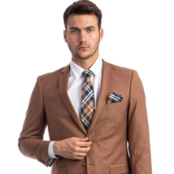 Brown Wedding Suit - Jacket + Pants - Brown Tuxedo - Brown...